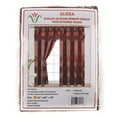 thumbnail image 3 of Luxury Jacquard Curtain Panel with Attached Waterfall Valance, 54 by 84-Inch Alexa Burgundy, 3 of 5
