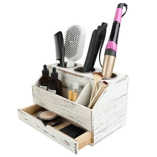 Hair Tool Organizer Dryer Holder Hair Styling Accessories Organizer  Bathroom Storage Countertop with 3 Holes(White) – MK154D