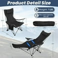 thumbnail image 2 of Folding Camping Chairs for Adults, Portable Lightweight Lawn Chairs, Adjustable 90°-165°Beach Lounge Chair Outdoor, Folding Chairs for Outside with Cup Holder & Side Pocket, for Camp, Picnic, Fishing, 2 of 8