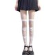 thumbnail image 4 of Japanese Women Lolita Glass Fiber Thigh High Stockings Sweet Lace Heart Jacquard Kawaii Bowknot Princess Sheer Mesh Over Knee Long Socks, 4 of 5