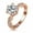 Rose Gold, variant on Adjustable Copper Ring For Women, Fashion Personality Six-Claw Diamond Ring, Platinum Rose Gold Electroplated