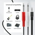 thumbnail image 6 of Premium 1/8 to 1/4 Stereo Cable Male to Male 6ft - Dual Y-Connector 1/4 to 1/8 Audio Cable - 3.5mm TRS to Dual 6.35mm TS Cable Compatible with Smartphone, Laptop, Speaker, Amplifier, Audio Mixer, 6 of 7