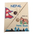 thumbnail image 2 of Vintage Nepali Hand Made Book Handicrafts Vintage Paper Scrapbook Notebook 40 Pages 6x4.8 Inch Double Buttons, 2 of 7