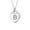 Silver-B, variant on Womens Tiny Minimalist Heart Shape Initial Pendant Necklace A-Z Sterling Silver