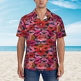 thumbnail image 2 of Yiaed Red Lips Kissing Print Hawaiian Shirt for Men Short Sleeve Button Down Shirts Beach Shirts for Men,XX-Large, 2 of 7