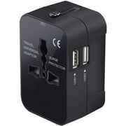 All-in-one Global Travel Adapter Wall Charger with Dual USB Charging Ports Internationally Available
