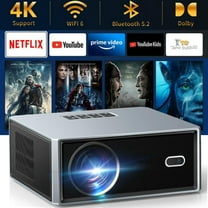 LCD Projector with WiFi and Bluetooth, Native 1080P 4K Support Outdoor Movie Projectors Max 450" Display, Electric Focus Theater Projector for iOS/Android/TV Stick