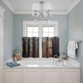 thumbnail image 3 of Black Brown Plank Kitchen Curtains Small Short 39 Inch Length, Vintage Chic Wooden Grain Grommet Top Bedroom Living Room Curtains, Light Filtering Cafe Curtain Drapes 2 Panels Set 55''x39'', 3 of 9