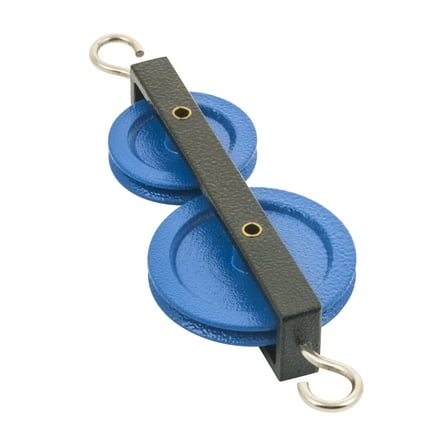 Double Long Pulley, 2" Diameter / 1.5" Diameter - Mounted in a Heavy Duty Metal Frame - Eisco Labs