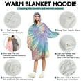 thumbnail image 5 of Tie Dye Wearable Blanket Hoodies with Sleeves and Huge Pockets-Comfy Super-Warm Blanket Sweatshirts-Men and Women Oversized Blanket Hoodie, 5 of 7