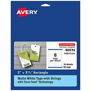 Avery Printable Blank Gift Tags with Sure Feed, 2 x 3.5, White