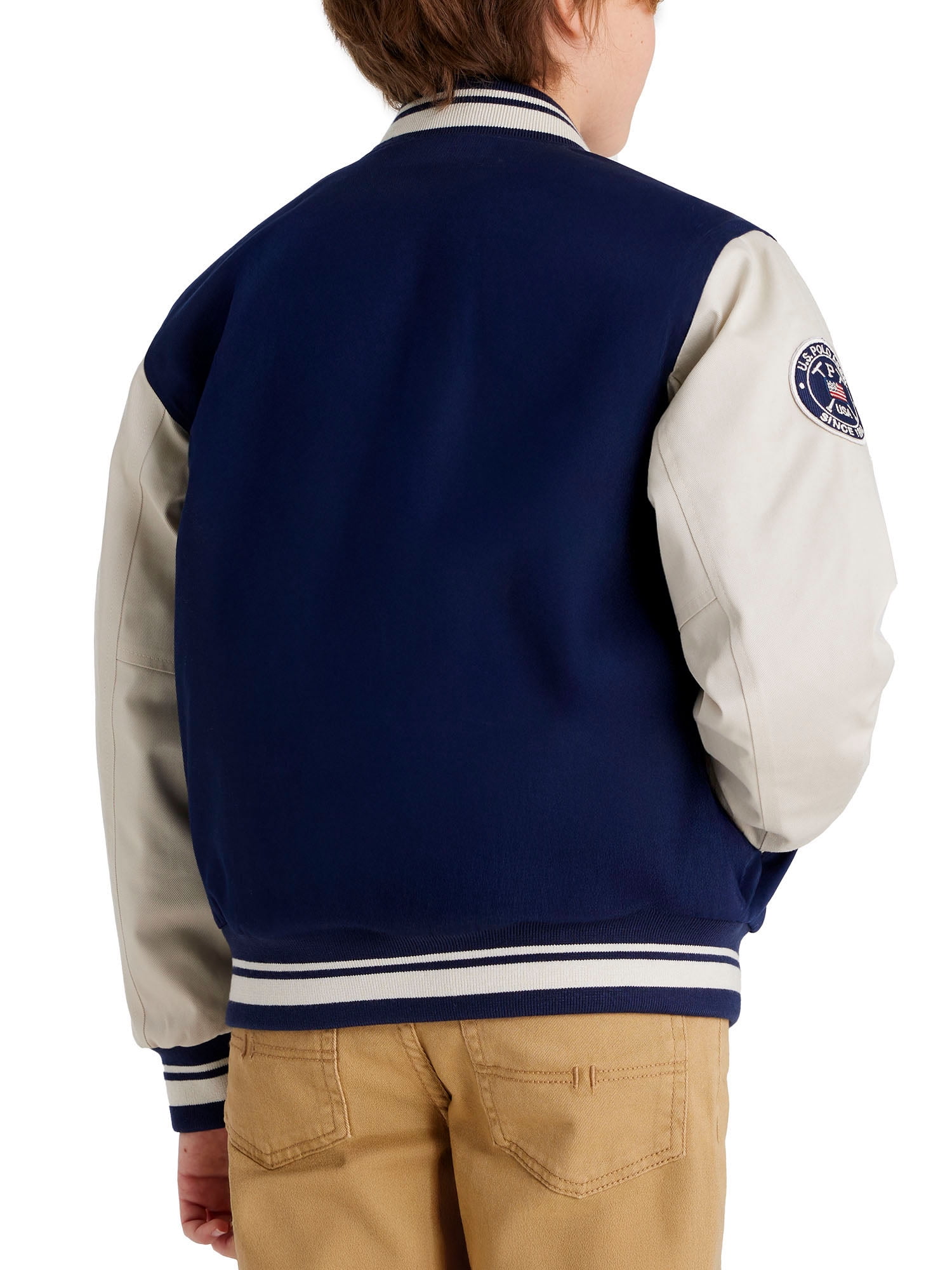 U.S. Polo Assn. Boys Baseball Varsity Jacket, Sizes 4-18