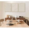 thumbnail image 4 of 3Pcs Beige Neutral Canvas Wall Art Boho Minimalist Line Paintings Abstract Beige and White Line Wall Decor Mid Century Geometric Posters Prints for Living Room Bedroom Office Art Pictures d, 4 of 7