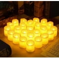 thumbnail image 1 of 24 Velas De Té Luz De Led Realistas Electrónicas A Batería Color Carcasa Blanca - Luz Amarilla, 1 of 4