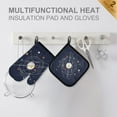 thumbnail image 4 of Yayeee Oven Mitts and Pot Holder Set of 4 Heat Resistant Kitchen Gloves Baking Hot Pad, White Planet, 4 of 5