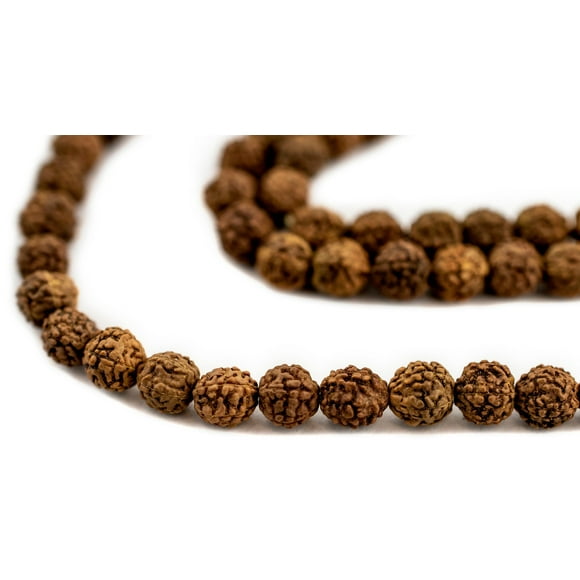 6mm Rudraksha Mala Beads - 108 Authentic Nepali Prayer Rosary Beads - The Bead Chest