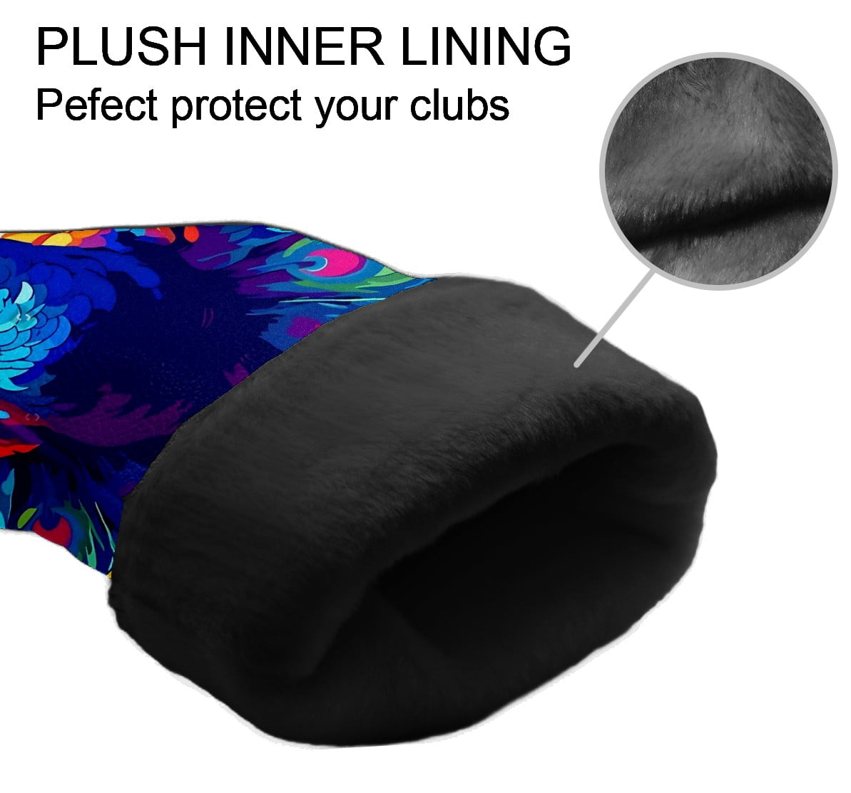 Golf Club Covers, Peacock Premium PU Leather Driver Hybrid Putter Head Covers with Velvet Lining, Waterproof Golf Gifts for Men Women
