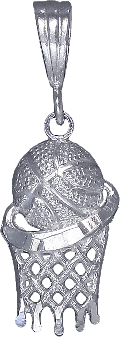 Sterling Silver Basketball Hoop Charm 