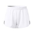 thumbnail image 4 of Cagogo Women Plus Size Elastic Waist Shorts with Pockets Quick Dry Sporty Running Yoga Workout Lounge Casual Athletic Bottoms, White M, 4 of 7