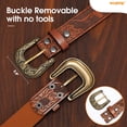 thumbnail image 6 of WHIPPY Western Belt for Women Men Cowboy Embossed Belts Cowgirl Belt for Jeans Dresses, 6 of 8