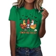 thumbnail image 2 of Chick Or Treat Halloween Tshirts Women 2025 Short Sleeve Crewneck Funny Graphic Halloween Shirts for Women, 2 of 5