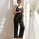 thumbnail image 2 of Gibobby Pijamas para mujer Pijamas de mujer Lencería Lencería de satén Sexy Camisón Slips Conjuntos de dormir Sexy Slips Ropa de dormir Conjuntos de camisón(Negro,CH), 2 of 5