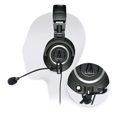 ​Audio-Technica ATH-M50x Professional Studio Headphone - INCLUDES - Antlion Audio ModMic Attachable Boom Microphone - Noise Cancelling w/ Mute Switch + Y Splitter - ULTIMATE GAMING
