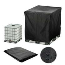 VTMGA IBC Tote Cover Huapate 275 Gallon Tote Sunshade Water Proof Protective Hood 1000 L Garden Water Tank Black