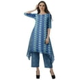 thumbnail image 2 of Moomaya Women's Plus Size Printed Asymmetric Kurti Pant Set, Cotton Chanderi, 1 Count, 2 of 6