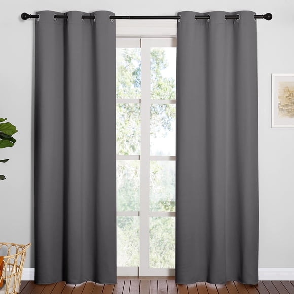 NICETOWN Blackout Curtains 84 Inches Long, Room Darkening Thermal Insulated Soli Grommet Curtains 2 Panels for Bedroom Living Room