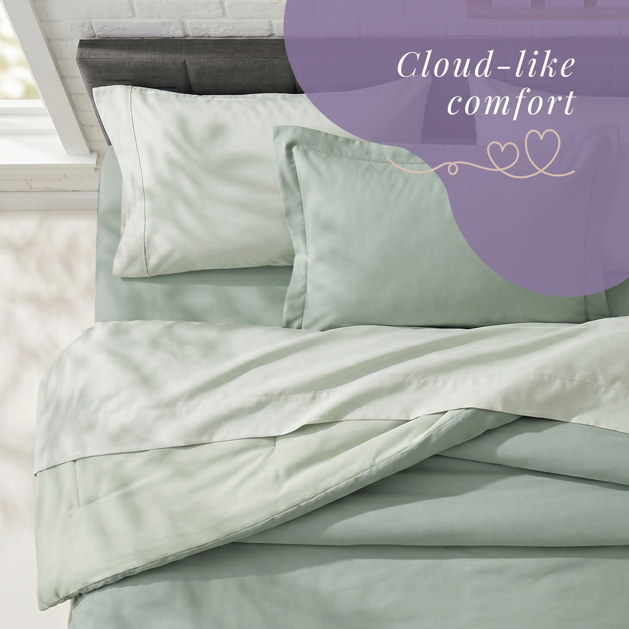 Nestl Back to College Dorm Room Essentials, Twin XL Comforter Sets, Dorm Bedding, Twin Xl Bed In a Bag with All Dorm Accessories and Bedding, Sage Green