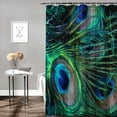 thumbnail image 2 of Orinice Peacock Feathers Bathroom Decor Set - Colorful Luxurious Graphic Print Polyester Shower Curtain with Hooks, Waterproof, Easy to Install 60x72, 2 of 7