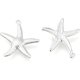 thumbnail image 1 of 10 colgantes de estrella de mar de latón, chapados en plata, decoración de estrellas de mar., 1 of 4