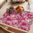 thumbnail image 3 of Cherry Blossom Placemats Set of 12 Spring Watercolor Flowers Modern Abstract Art Place Mats Indoor Wipeable Table Mats Washable Dining Table Placemats for Kitchen Holiday Party Home Decor 13x19 Inch, 3 of 9