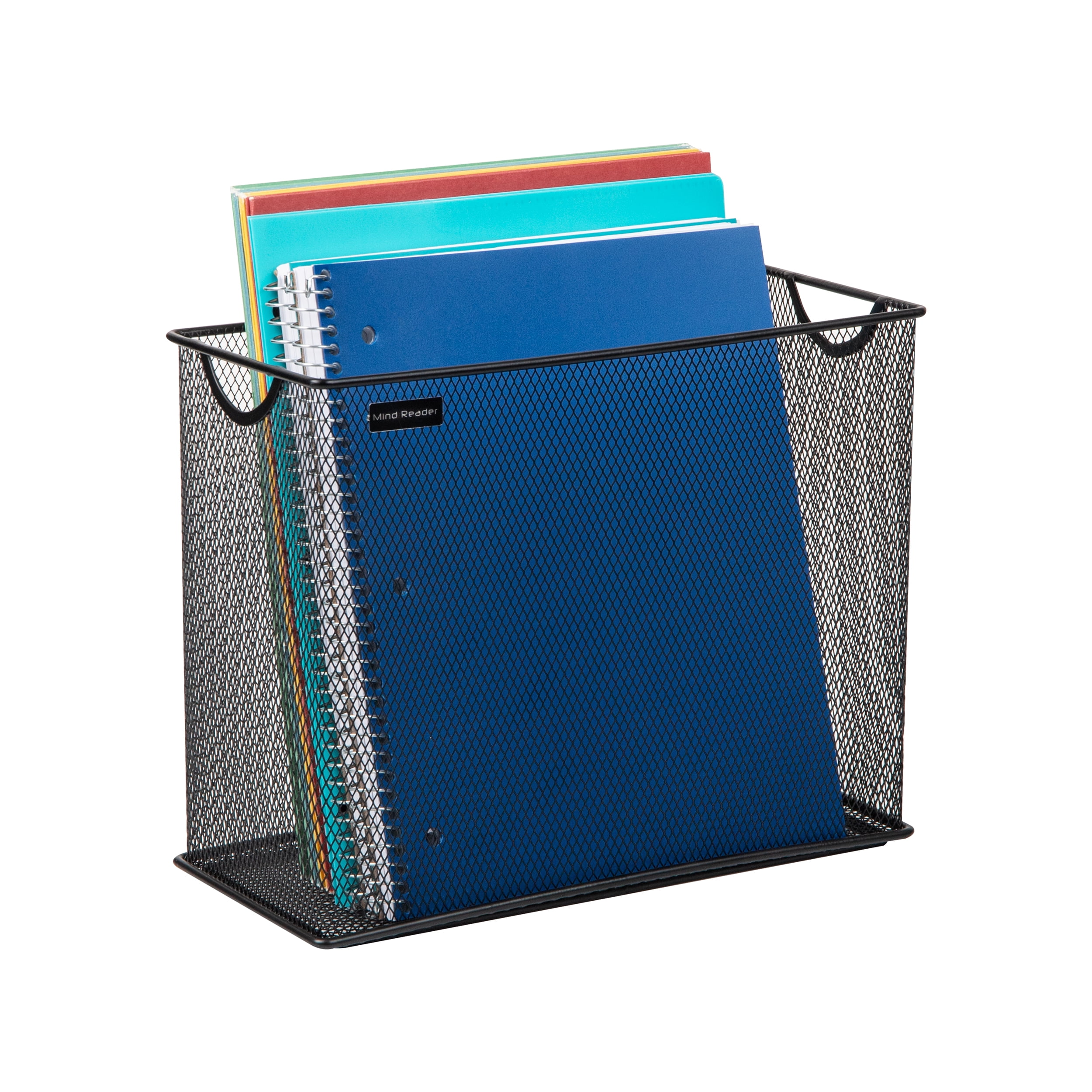 Mind Reader Vertical File Storage, Desktop Organizer, Hanging Files, Office, Metal, Black