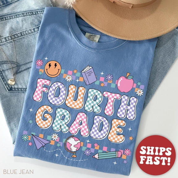 Back To School For Fourth Grade Teacher 4Th Grade Teacher Cute Elementary School Teacher Appreciation T-Shirt All Size S-3XL