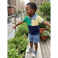 thumbnail image 3 of Loicainy Toddler Baby Boy Summer Clothes Set 3 6 12 18 24 Months 2T 3T Contrast Color Short Sleeve Lapel Button T Shirt Elastic Waist Solid Shorts 2 Piece Outfits, 3 of 9