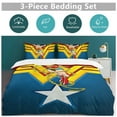 thumbnail image 5 of Wonder Woman Bedding Set Novelty Pattern Soft Microfiber Comforter Set 3 Pieces 1 Duvet Cover 2 Pillow Shams Full-79"x90", 5 of 8