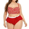 thumbnail image 2 of YWDJ Clearance Womens Swimsuits 2 Piece Bikini Plus Size Large Bust Retro Polka Dot Tummy Control Swimsuits for Women Plus Size Bathing Suit for Women Bathing Suit for Women Tummy Control 40-Red L, 2 of 7