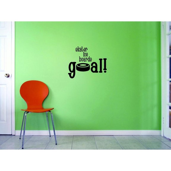 Custom Decals Skater Ice Boards Goal! Wall Art Size: 16 X 16 Inches Color: Black