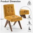 thumbnail image 2 of Kidol & Shellder Modern Upholstered Dining Chairs Set of 2 Tufted Armless Kitchen Chairs with Linen Fabric & Wooden Legs,Yellow, 2 of 9
