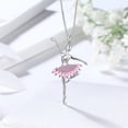 thumbnail image 6 of Juwaliy Pink Ballerina Dancer Pendant Necklace October Birthstone CZ 925 Sterling Silver Women Christmas Valentine's Day Birthday Gifts for Daughter, 6 of 8
