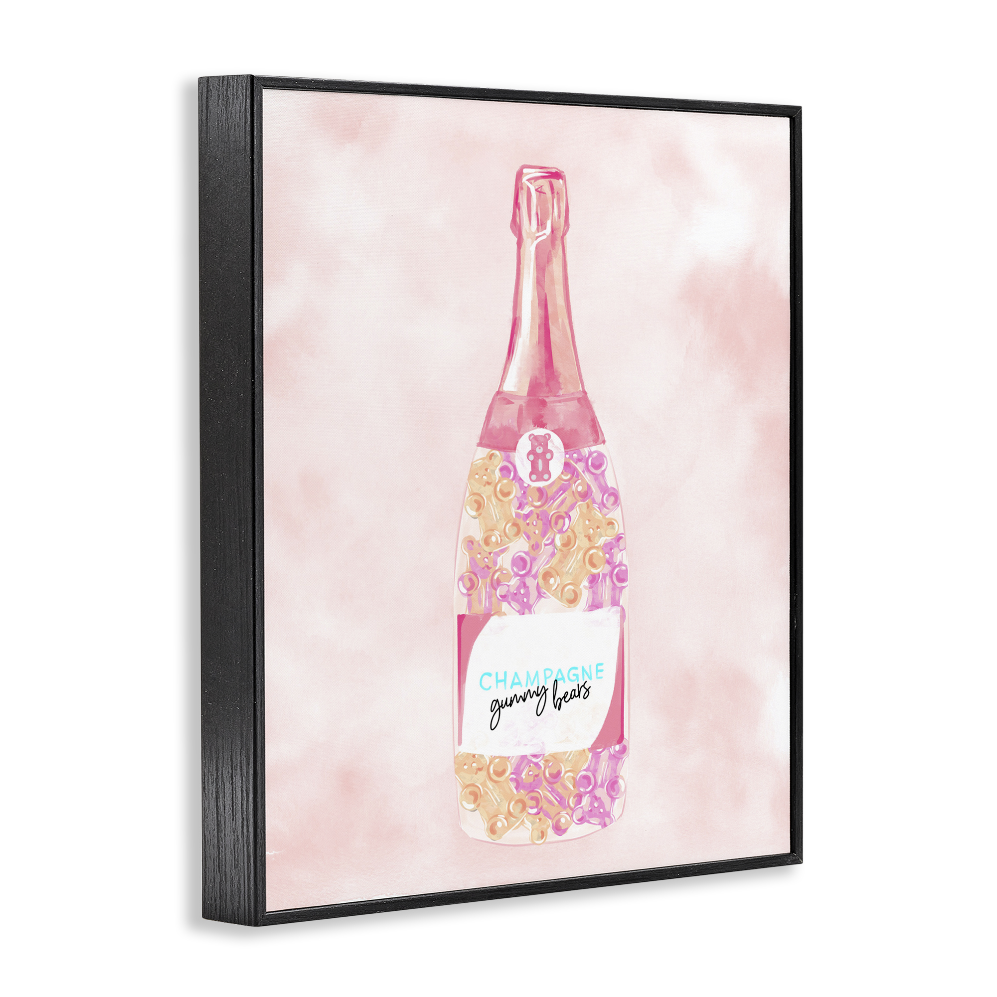 Stupell Industries Candy Filled Champagne Food & Beverage Painting Black Framed Art Print Wall Art, 11 x 14