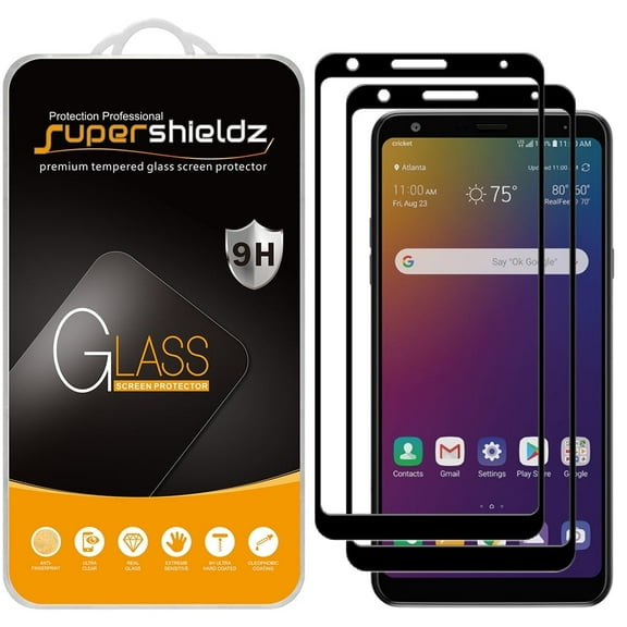 (2-Pack) Supershieldz Designed for LG Stylo 5 / Stylo 5X / Stylo 5 Plus [Full Screen Coverage] Tempered Glass Screen Protector, Anti-Scratch, Bubble Free (Black Frame)