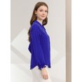 thumbnail image 4 of INSPIRE CHIC Women's Sweet Ruffle Peter Pan Collar Button Up Work Shirts, 4 of 6