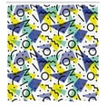 thumbnail image 3 of Ambesonne Modern Shower Curtain, Geometric Retro Theme, 69"Wx70"L, Blue Yellow and Black, 3 of 3