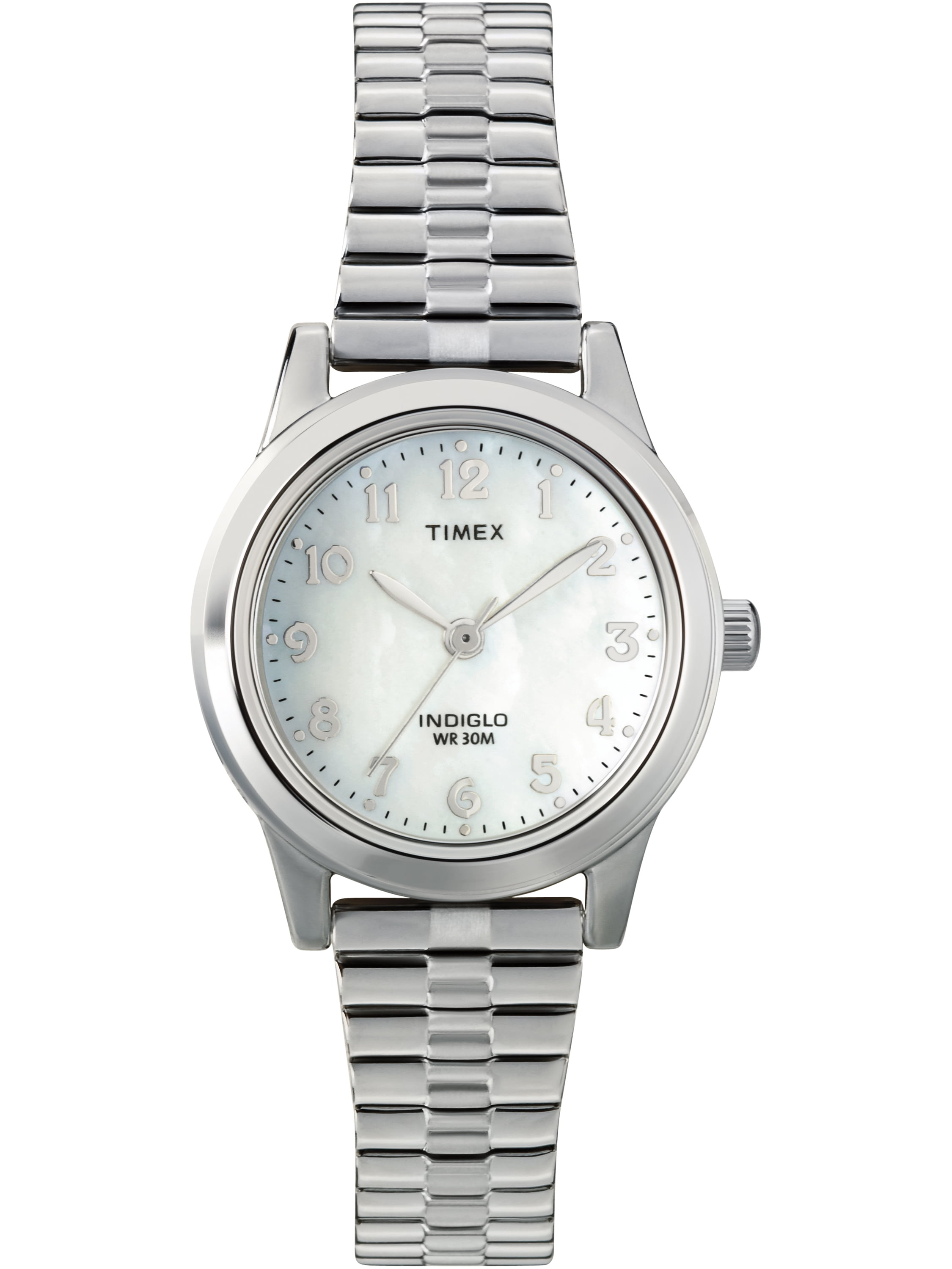 Timex Women's Essex Avenue Silver/MOP 25mm Dress Watch, Expansion Band -  