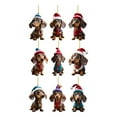 thumbnail image 2 of 9PCS Christmas Dachshund Dog Ornaments 2D Acrylic Hanging Decorations, Cute Sausage Dog Tree Pendant for Holiday Party Home Decor, Funny Animal Car Interior Wall Gift, Winter Xmas Decor, 2 of 9