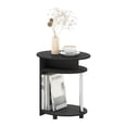 thumbnail image 2 of Furinno Jaya Round Side Table with Bottom Shelf, Black End Table, Night Stand, Bedside Table for Living Room, Bedroom, Home Office,Dark Americano, 2 of 6