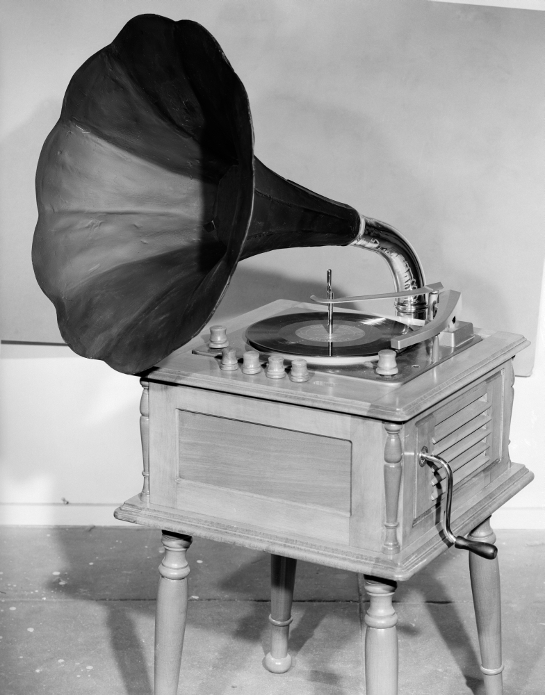 1950s Vintage Gramophone Converted To A Freestanding Piece Of Furniture